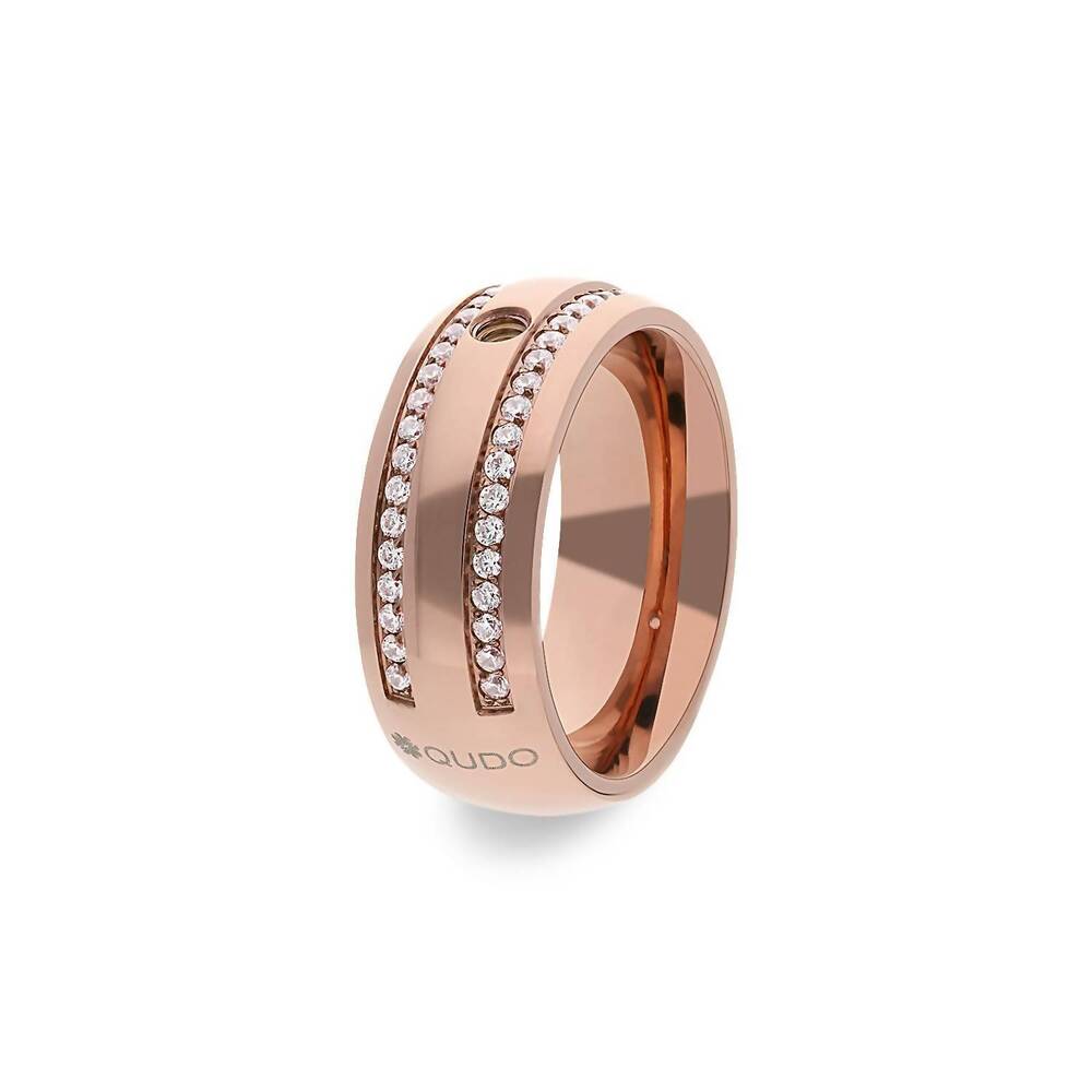 NEW QUDO women's basic lecce ring in rose gold